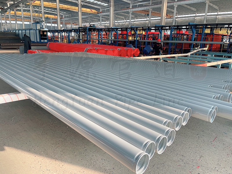 压槽灰色涂塑钢管